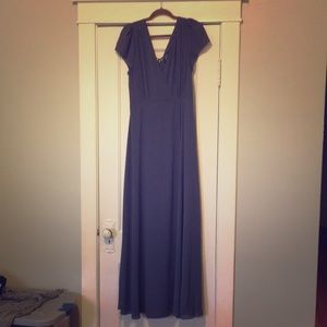 One-Shoulder Beaded Chiffon Long Sleeve Gown Wisteria main image 1